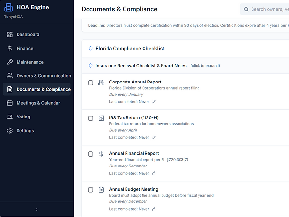 Florida Compliance Checklist
