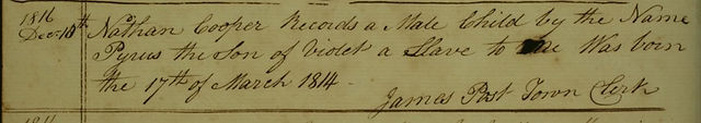 Pyrrhus' birth registration