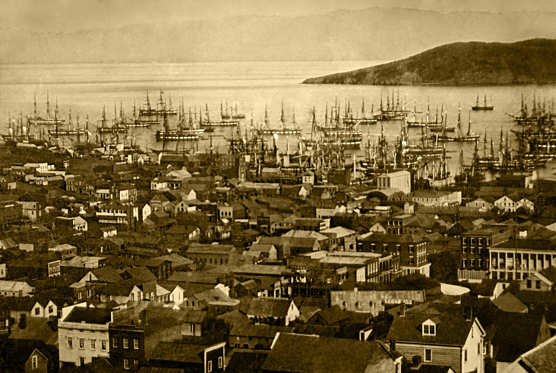 San Francisco bay in the height of the gold rush