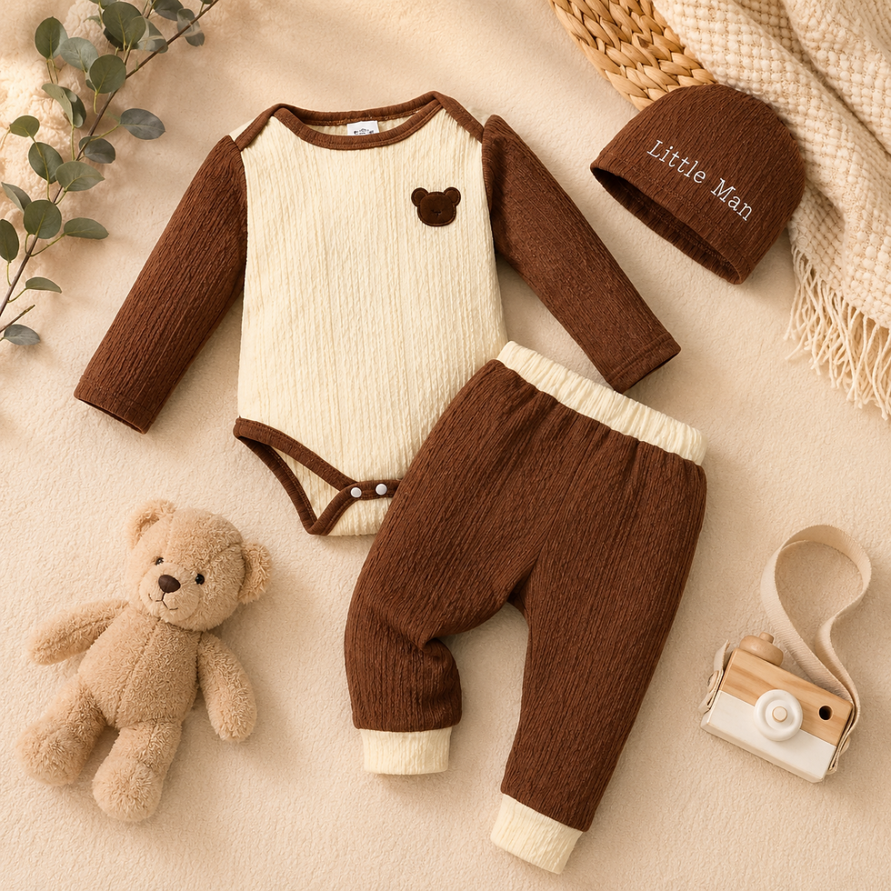 Thumbnail: 🧸 CozyBear™ Baby Outfit Set Little Comfort. Big Cuteness.