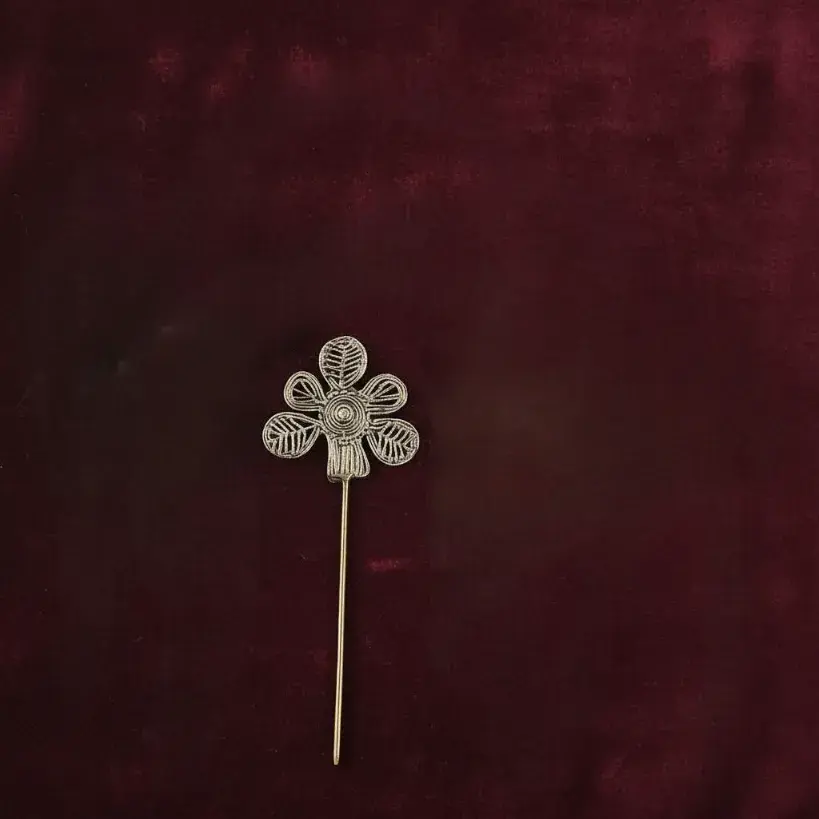 Thumbnail: dokra jewellery juda pin or bun hair pins for women sale online