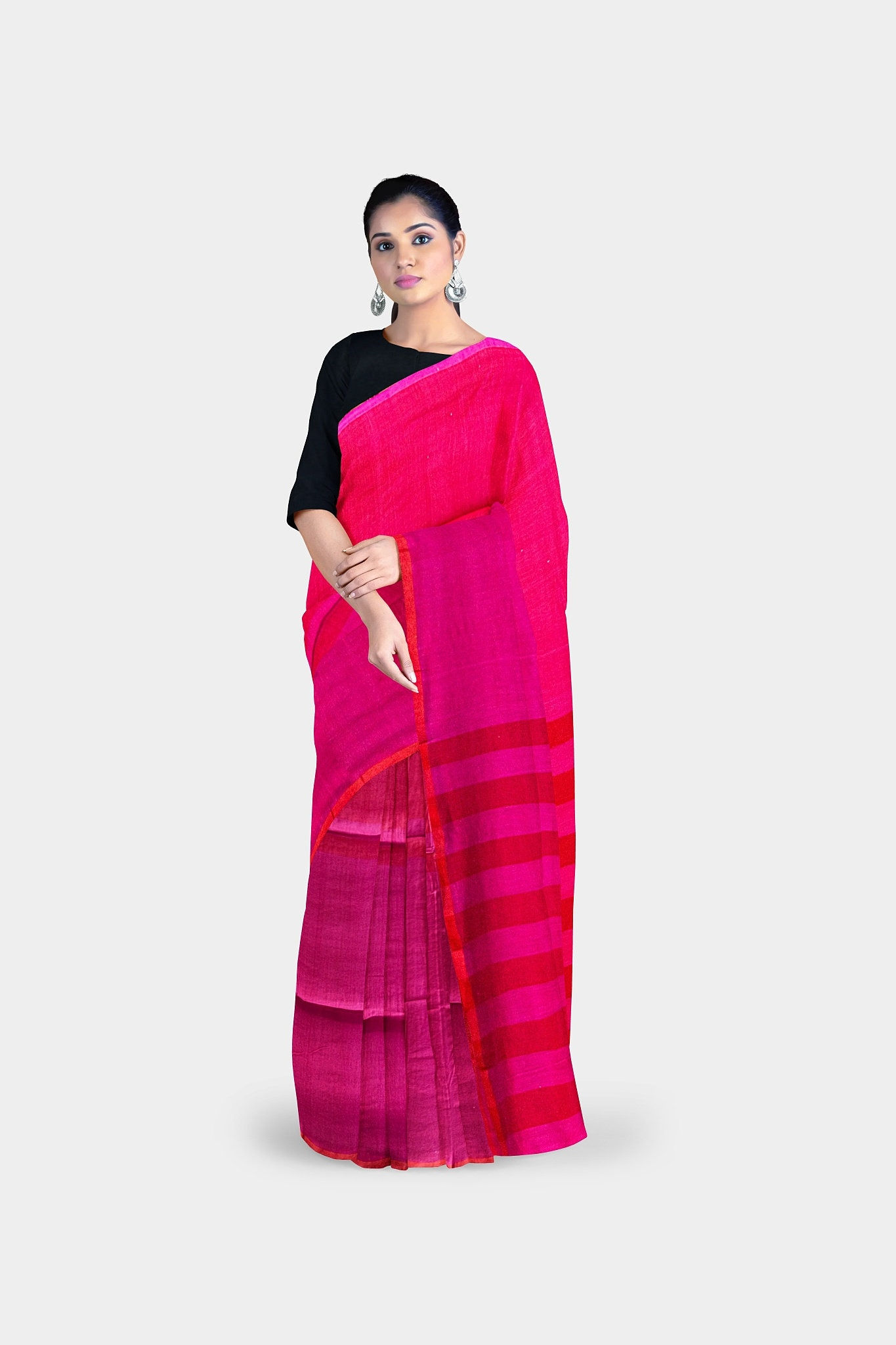 Bengali Handloom pure khadi cotton Durga Puja saree -Govt. of India certified