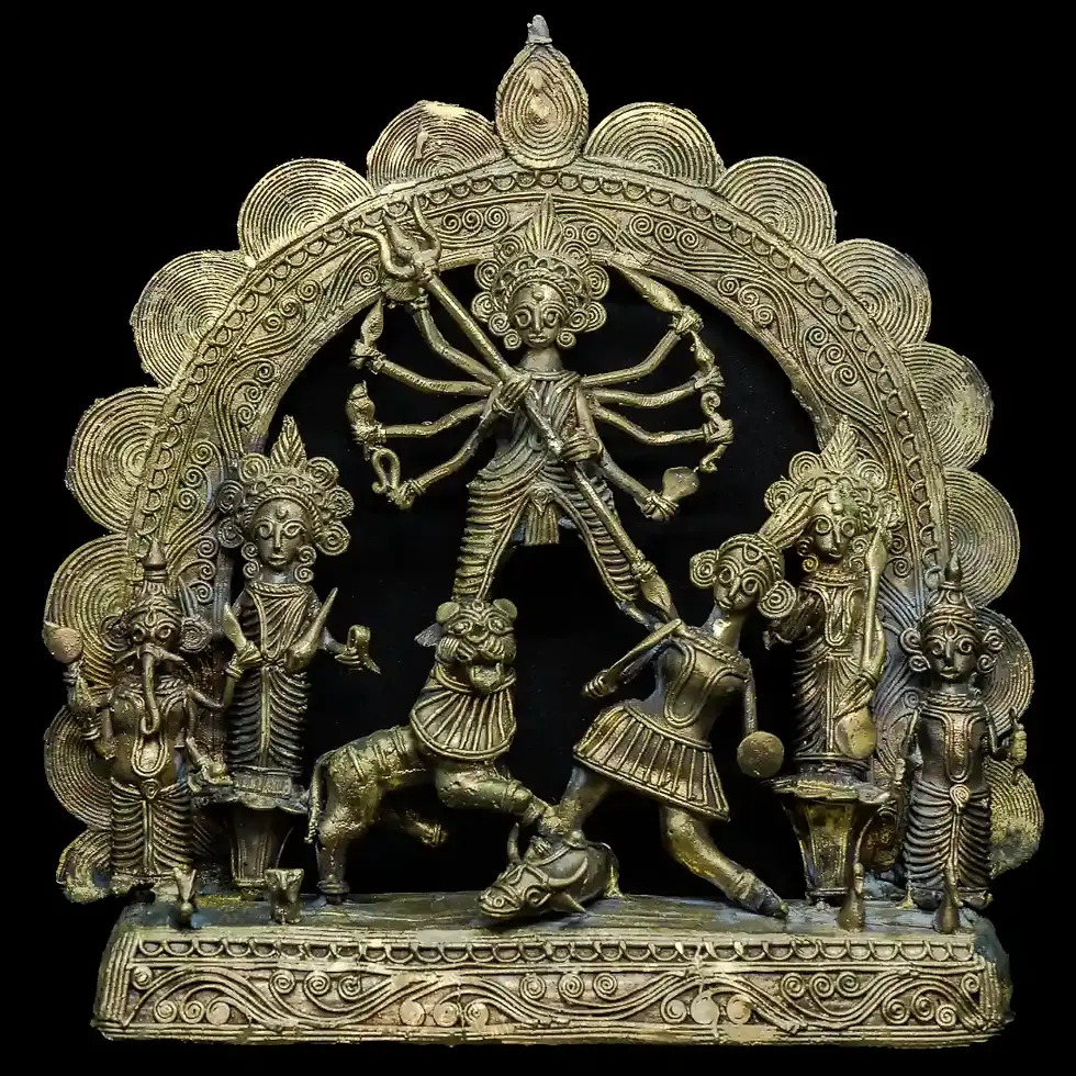 Dokra Brass Metal Mahisasurmardini Bengali Durga Murti