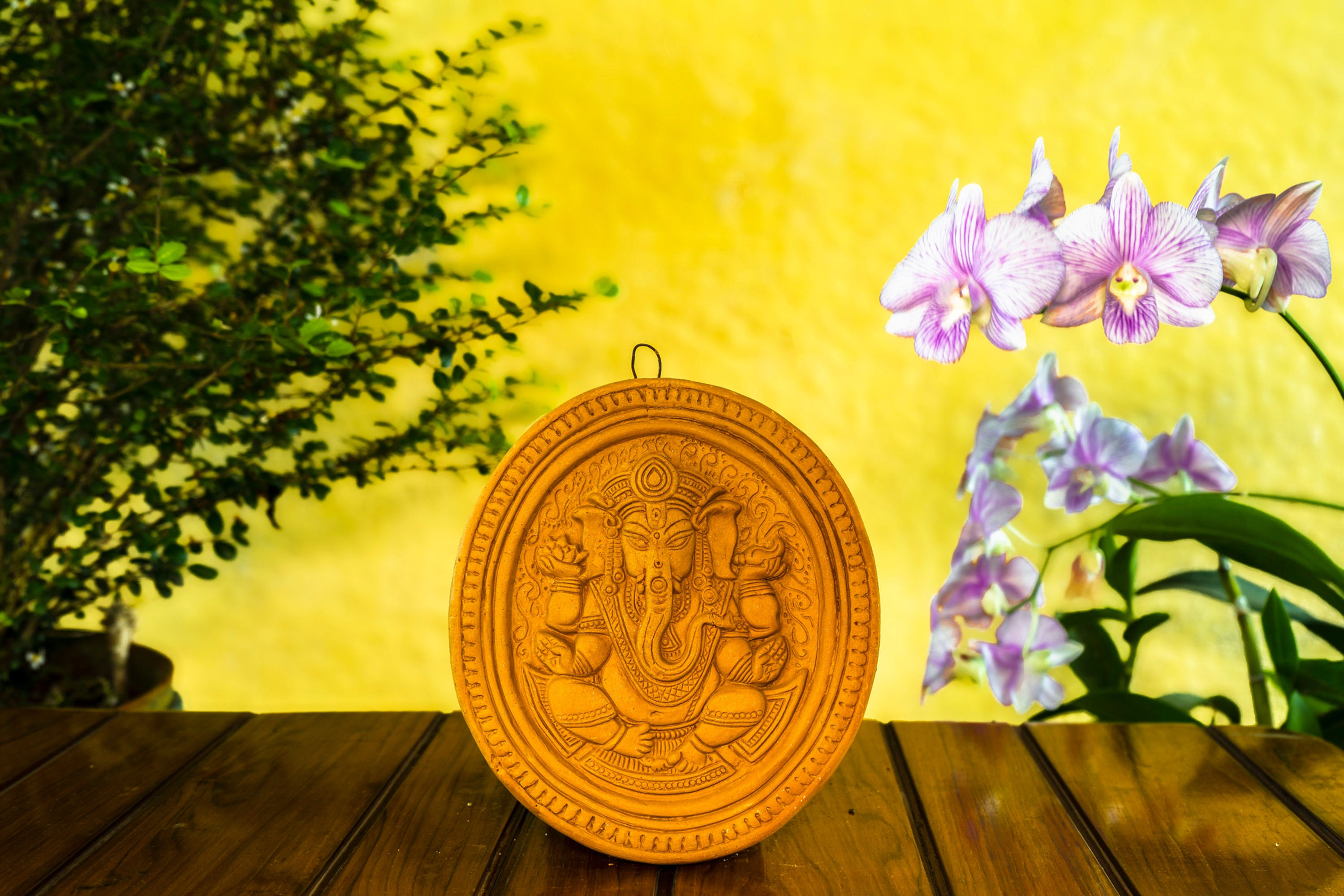 Ganesh terracotta sculpture - Hand Crafted Terracotta wall hanging plate