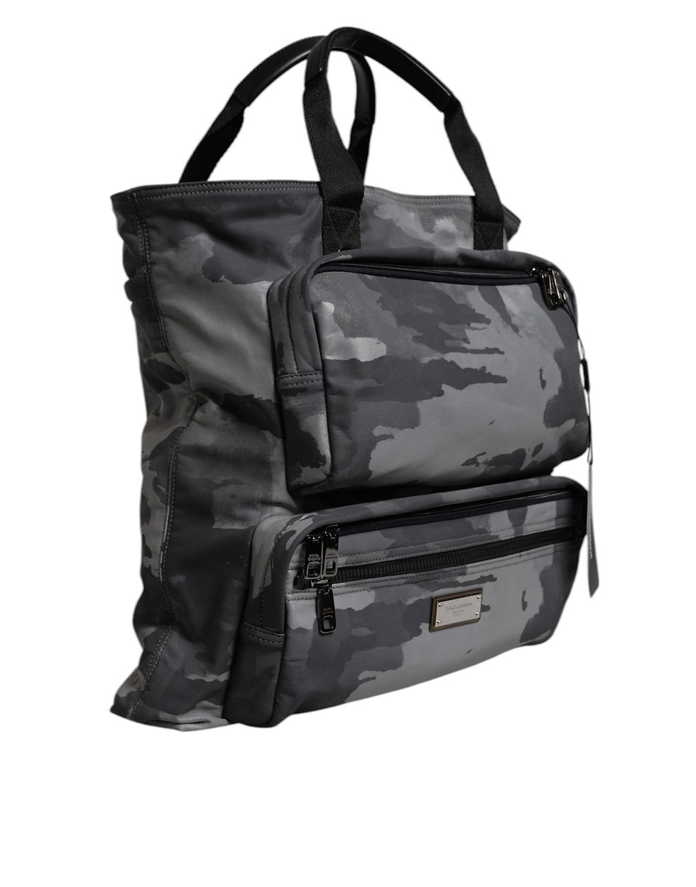 Thumbnail: Black Camouflage Shoulder Strap Logo Plaque Bag