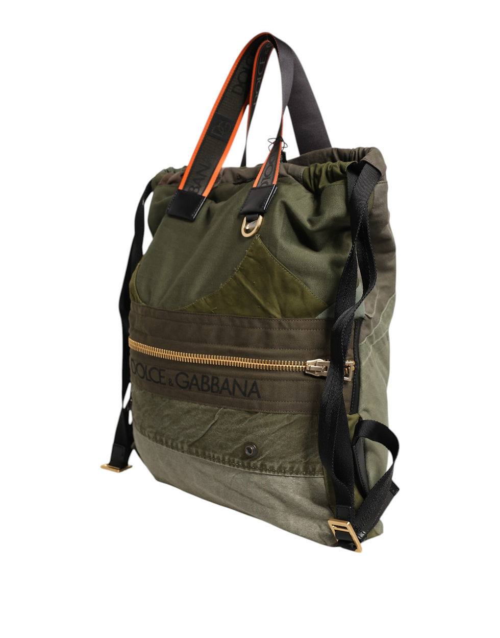 Thumbnail: Military Green Patchwork Rucksack Backpack Bag