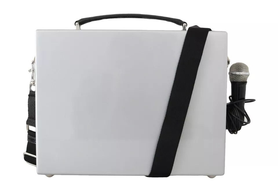 Thumbnail: Silver Retro Radio Boombox Limited Edition Handmade Wood Bag