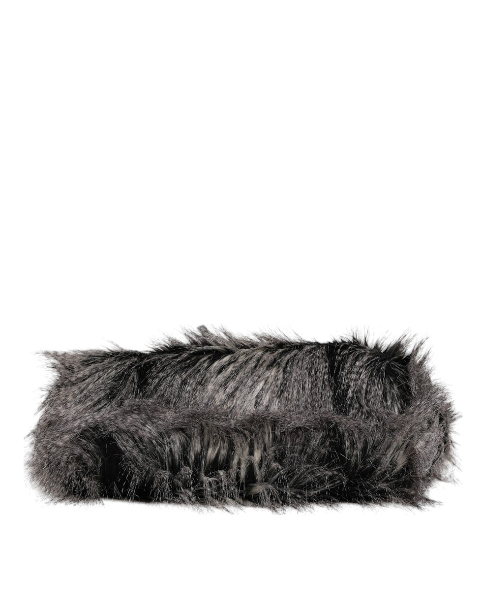 Thumbnail: Black Oversize Faux Fur Shopping Tote Bag
