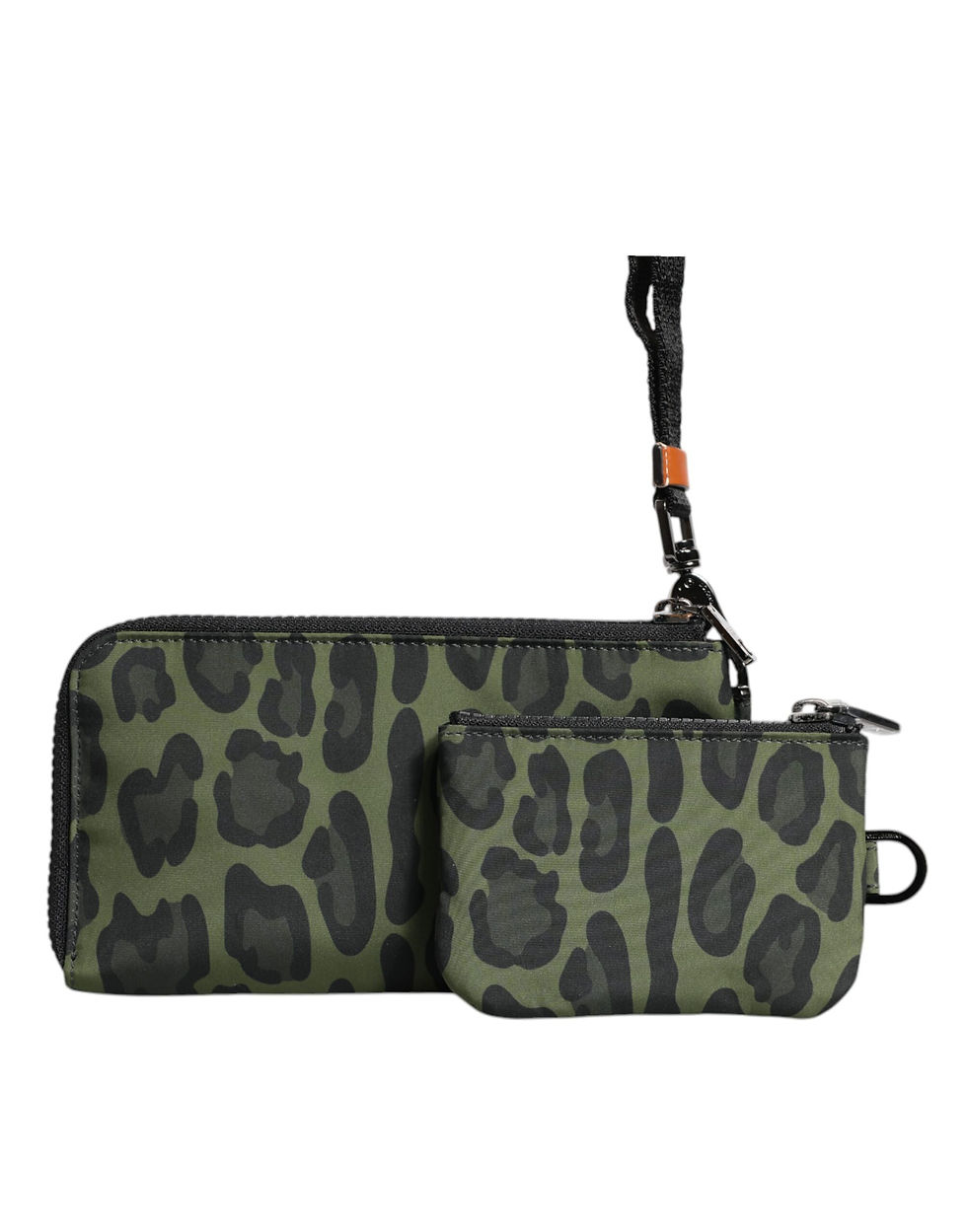 Thumbnail: Green Leopard Leather Logo Plaque Multifunctional Kit Bag