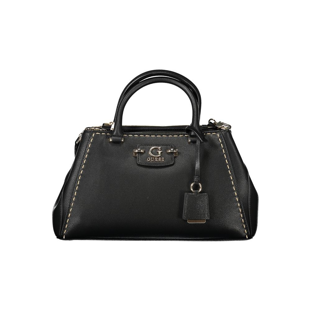 Black Polyurethane Women Handbag