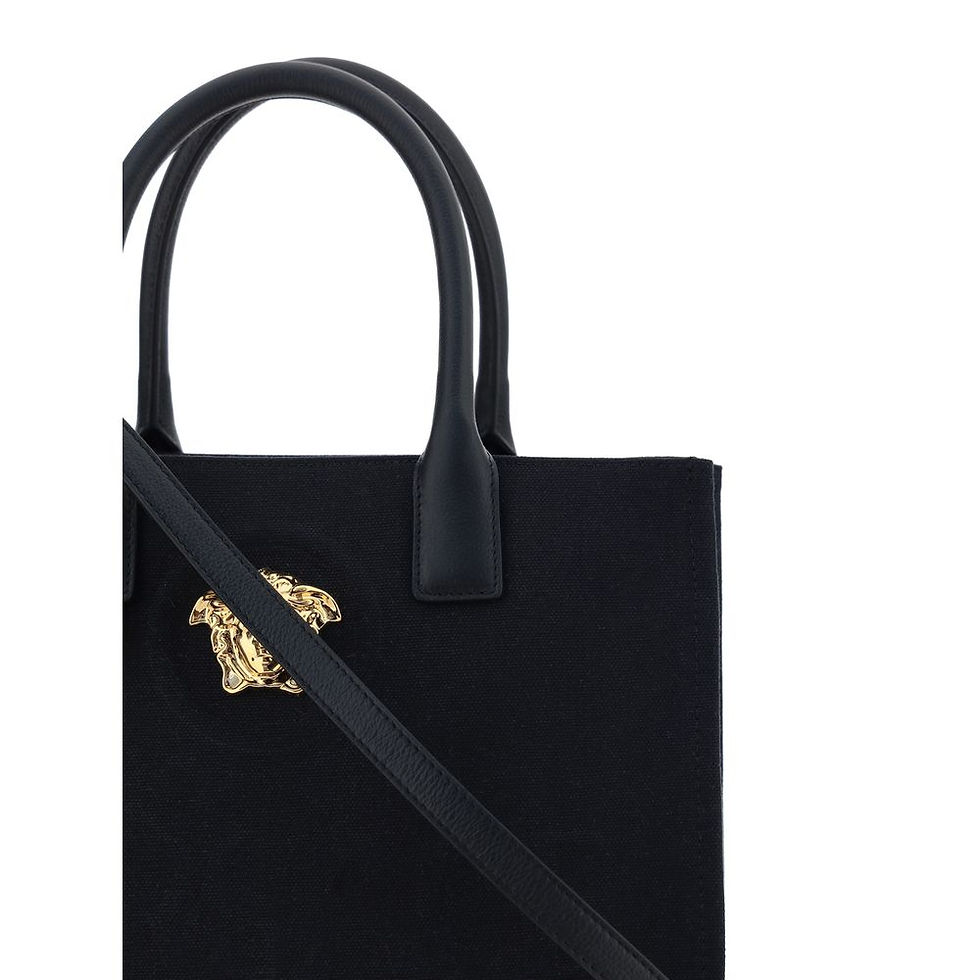 Thumbnail: Black Cotton Shoulder Bag