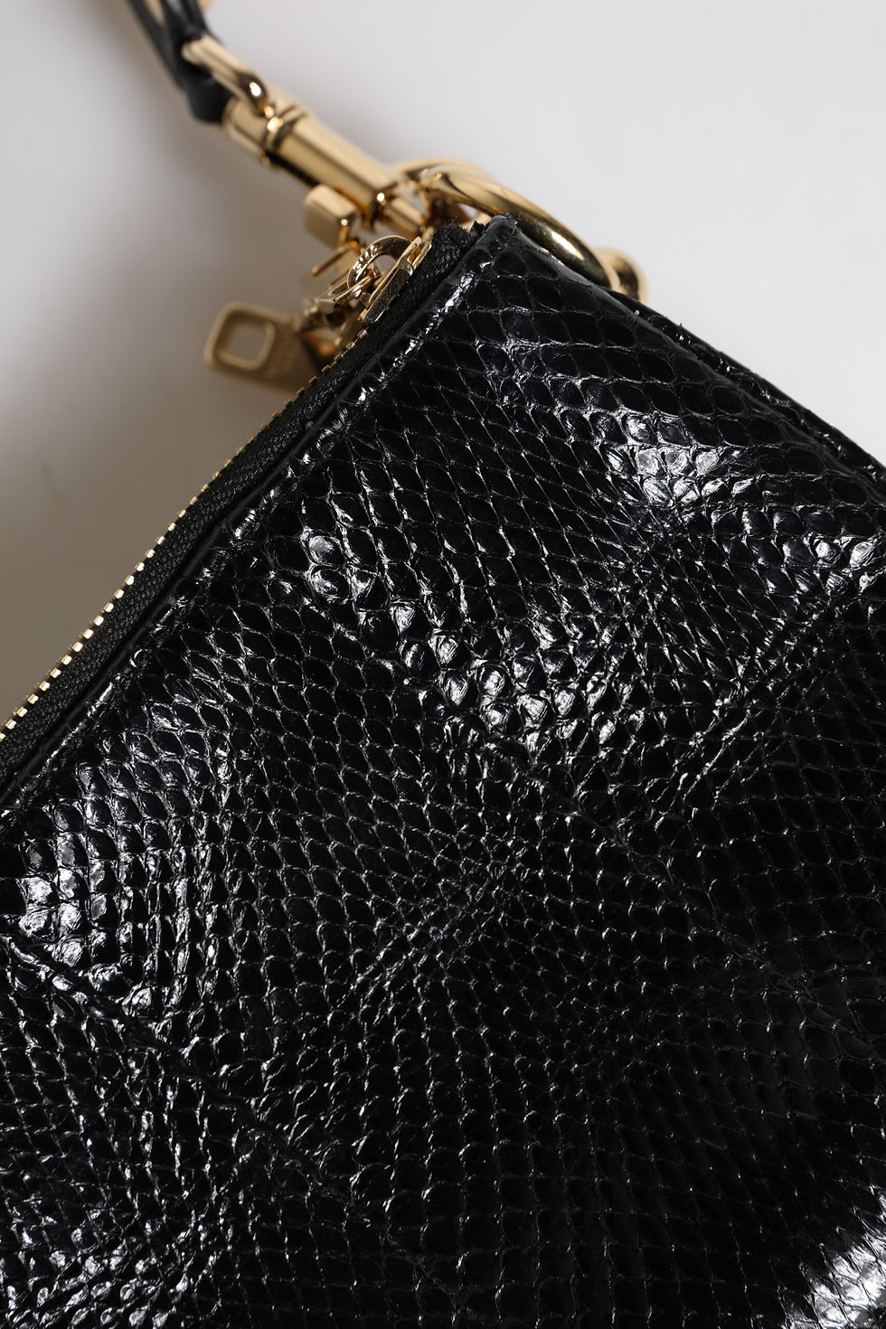 Thumbnail: Black Exotic Leather Shoulder Sling Clutch Bag