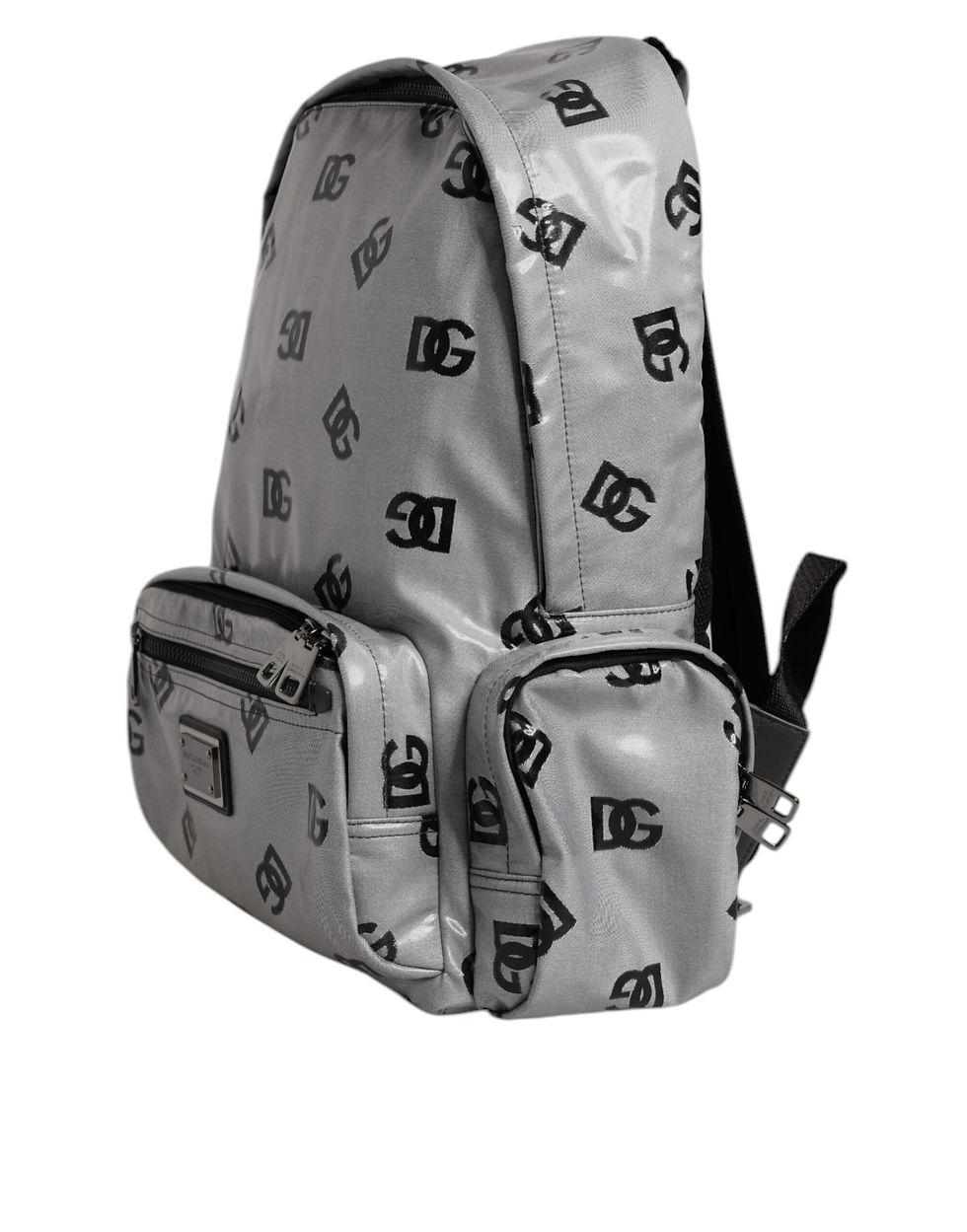 Thumbnail: Polyester Gray Black DG Logo Plaque Backpack Bag