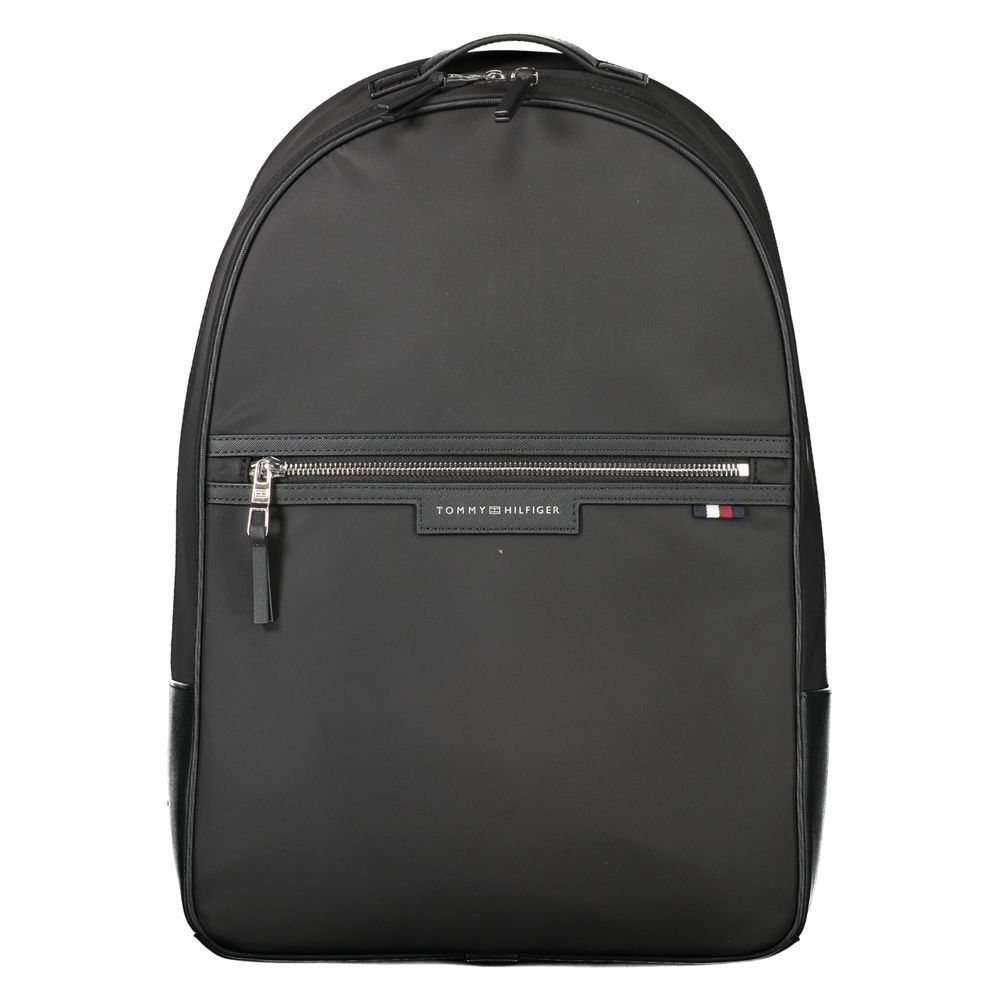 Black Polyester Men's Backpack