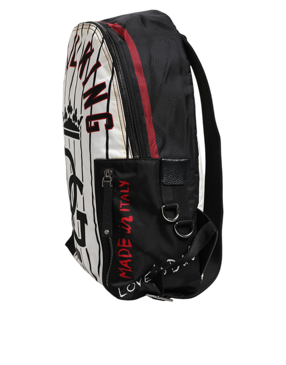 Thumbnail: Black White Vulcano Royal King Print Men Backpack Bag