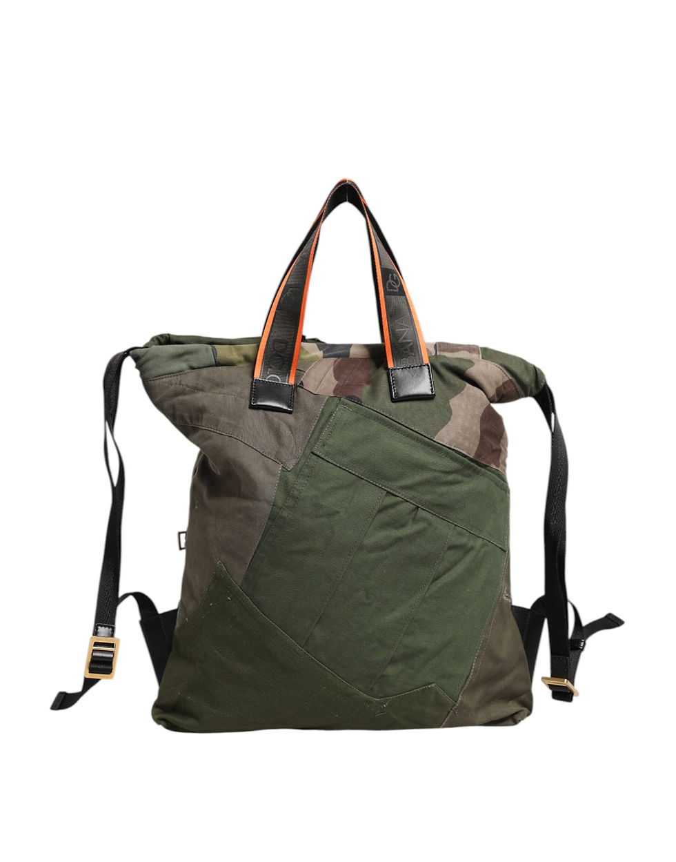 Thumbnail: Military Green Patchwork Rucksack Backpack Bag