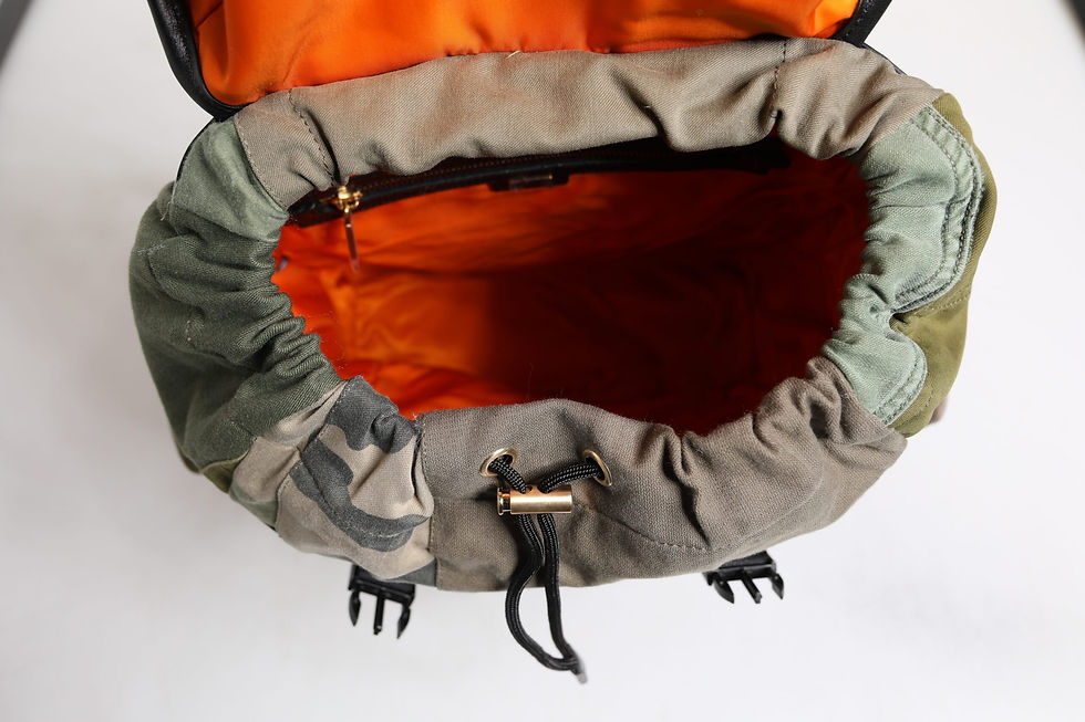 Thumbnail: Military Green Patchwork Travel Backpack Bag