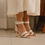 थंबनेल: Green Calf Leather Sandals Uvaia – Women’s 8 Cm Sculpted Heel With Ankle Strap