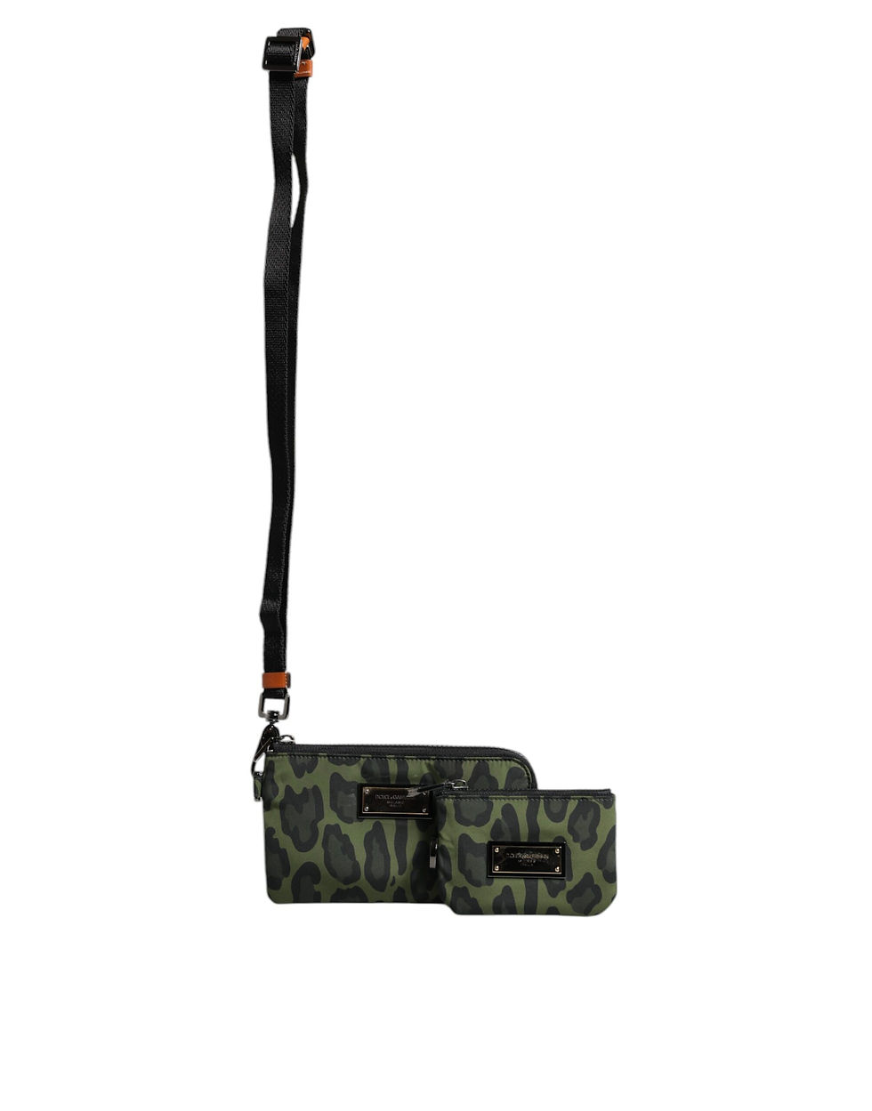 Thumbnail: Green Leopard Leather Logo Plaque Multifunctional Kit Bag