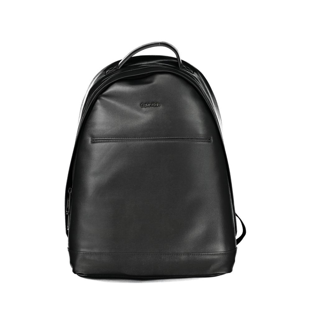 Black Polyester Men's Backpack