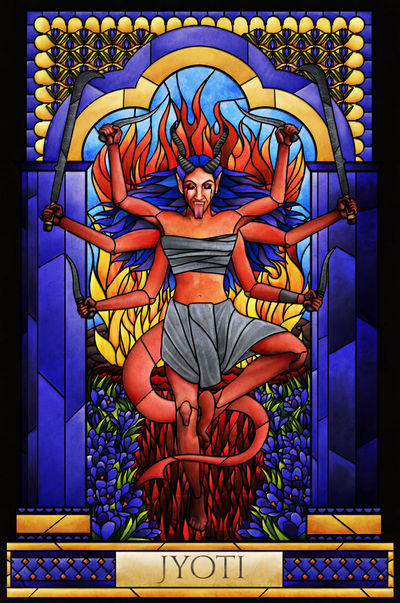 jyoti of the cinn shíoraí: mistress of vengeance and lady of the flame.