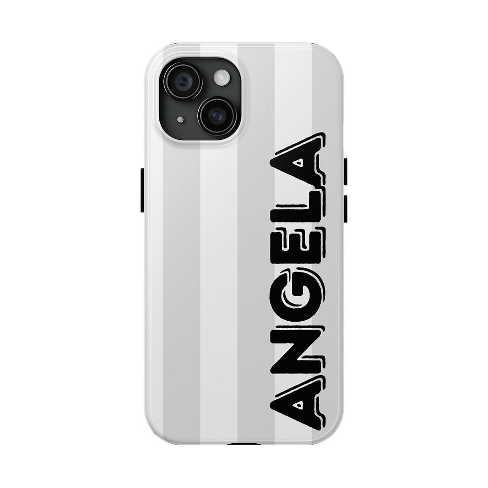 Thumbnail: Personalized Stripe Tough Phone Case — Protective Vertical Name Stripe Design
