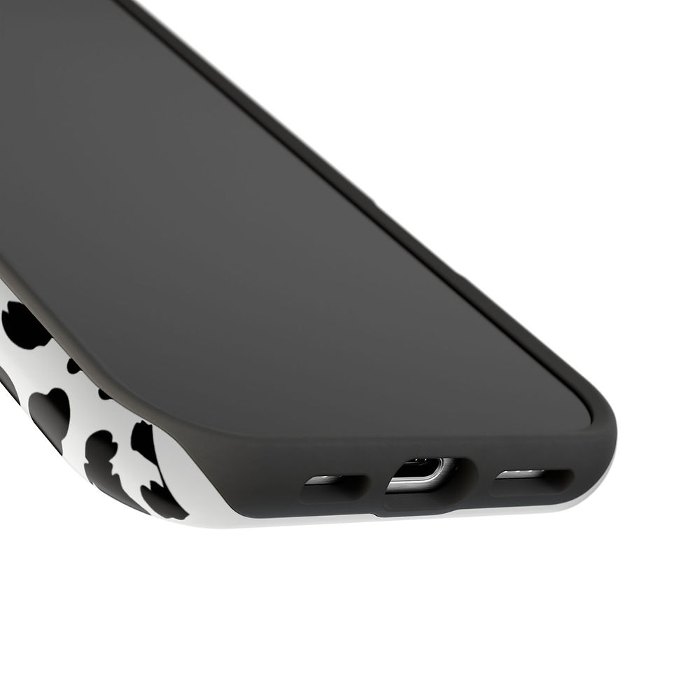 Thumbnail: Leopard Print Impact-Resistant Phone Case — Black & White Animal Pattern