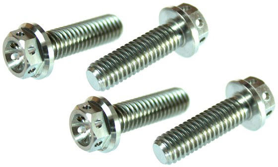 TITANIUM HEX HEAD FLANGE BOLT M6X12 8MM SOCKET X4 PACK-