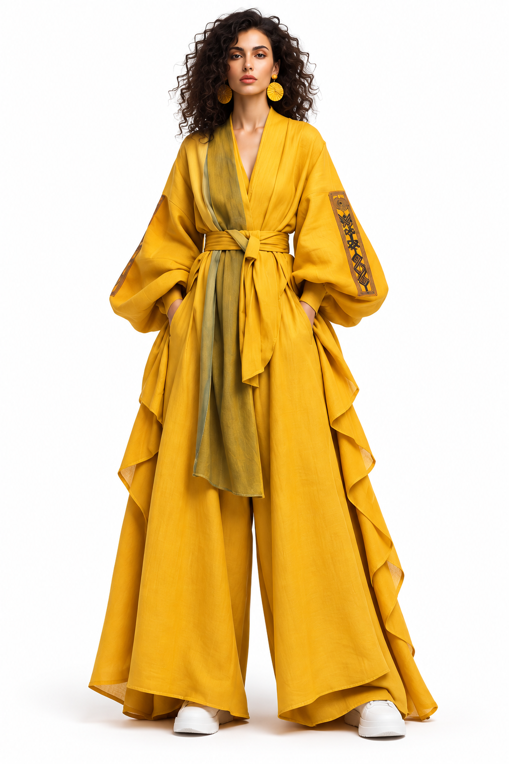 Sevada Santi / Agat / Sculptural Asymmetric Cape Gown / 3