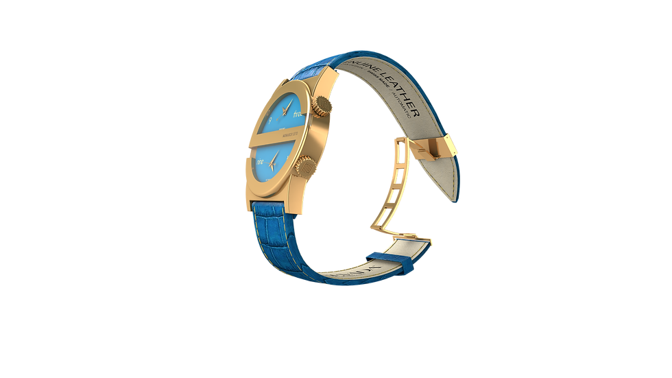 Thumbnail: SVD | Monarch Seto / Gold / Blue Dial /Blue Leather Strap