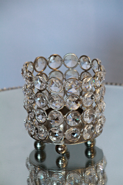 Cylindrical crystal T-light holder Jayla