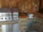Outdoor kitchen with concrete countertops