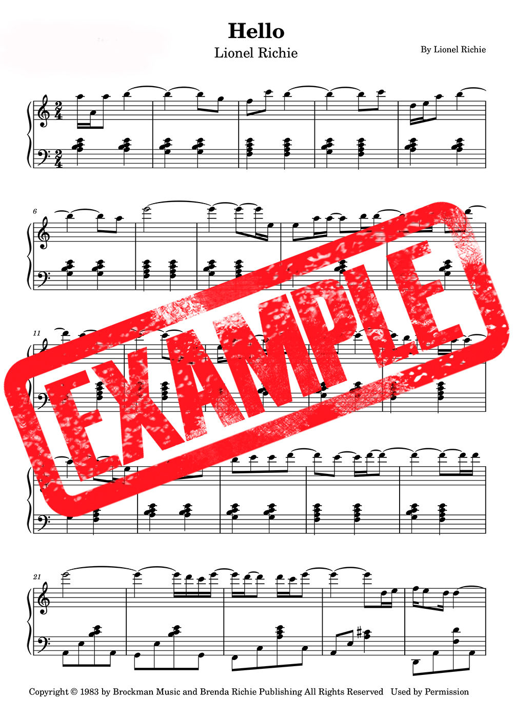 Lionel Richie - Hello Sheet Music