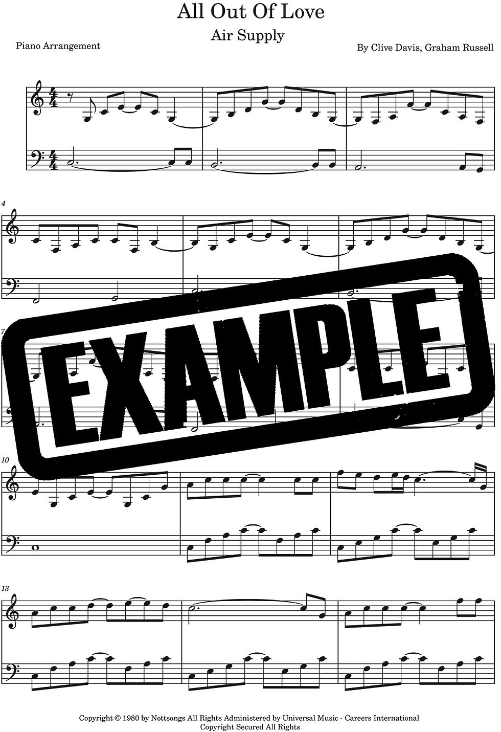 Air Supply - All Out Of Loveย Sheet Music