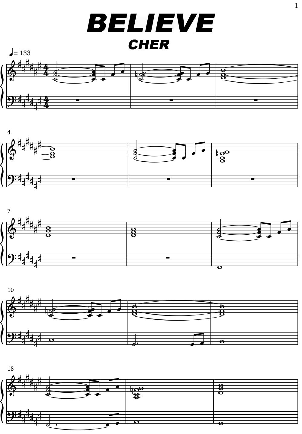 Cher - Believe Sheet Music