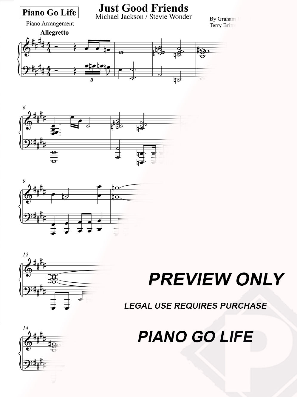 Michael Jackson - Just Good Friends Sheet Music