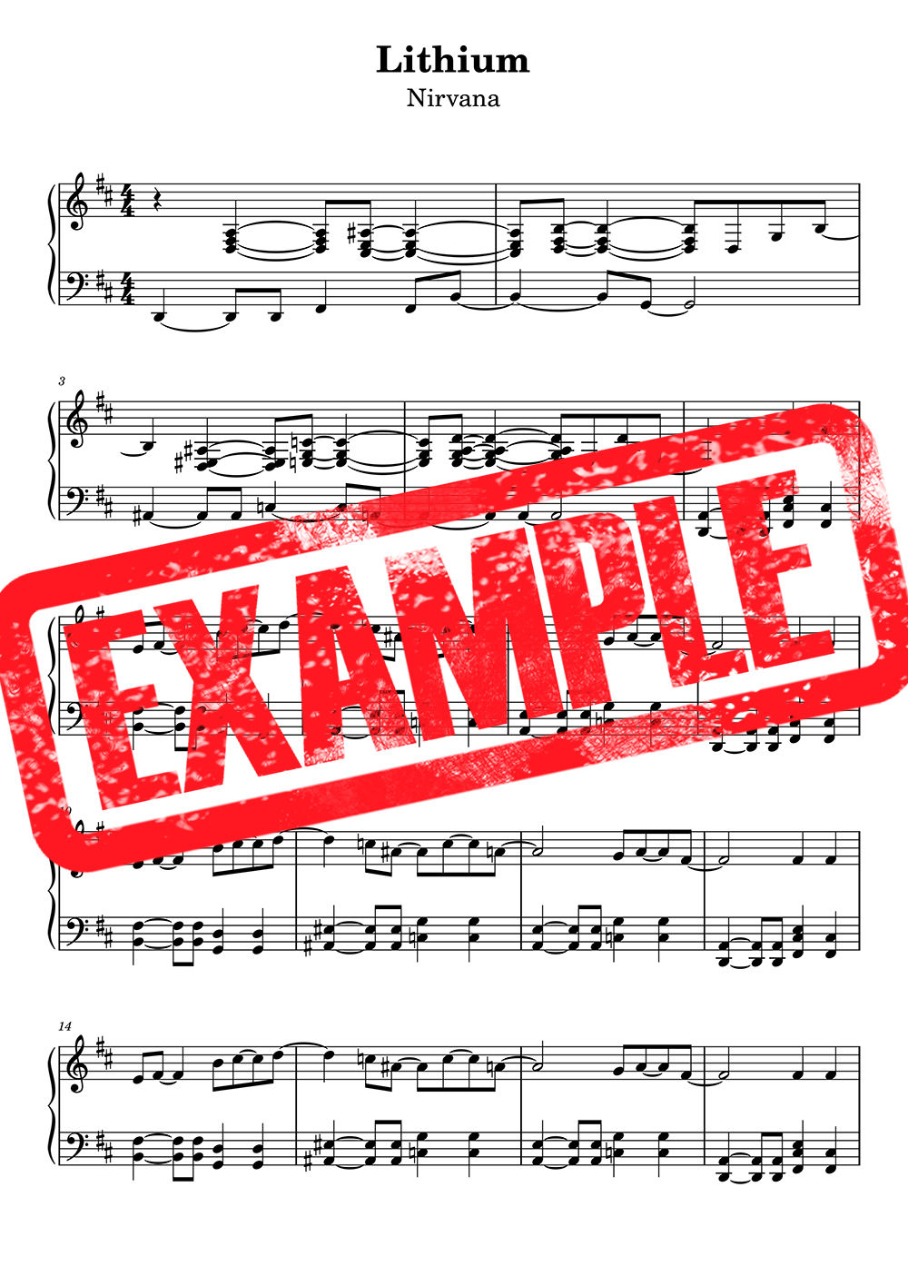 Nirvana - Lithium Sheet Music