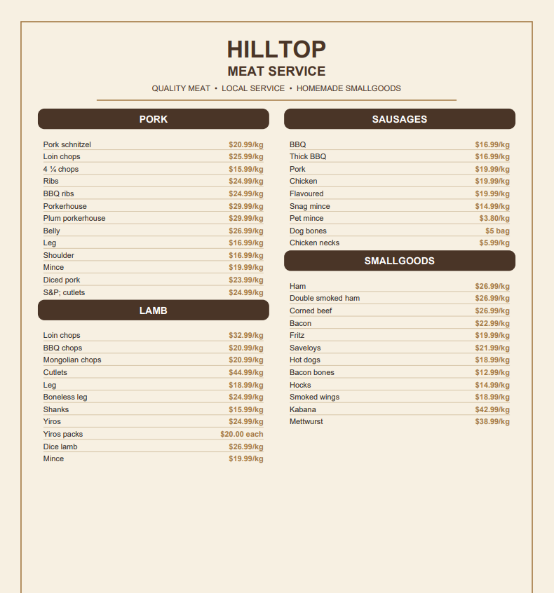 hilltop shop menu 2