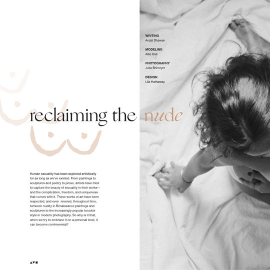 "the avenue" spreads by lila hathaway: "reclaiming the nude"