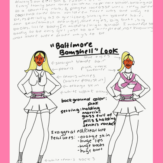 "subconscious characters" project by lila hathaway: the bombshell sketch