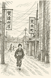 昭和20年代の荒木町（イメージ）