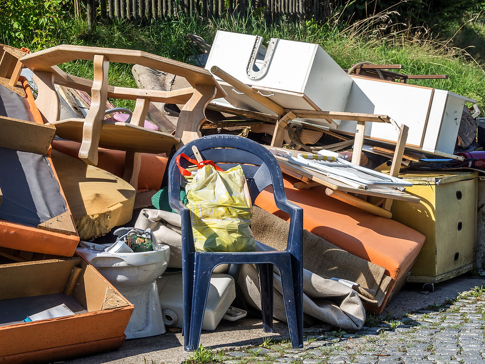 Pile of old furniture for junk removal and cleanouts.
