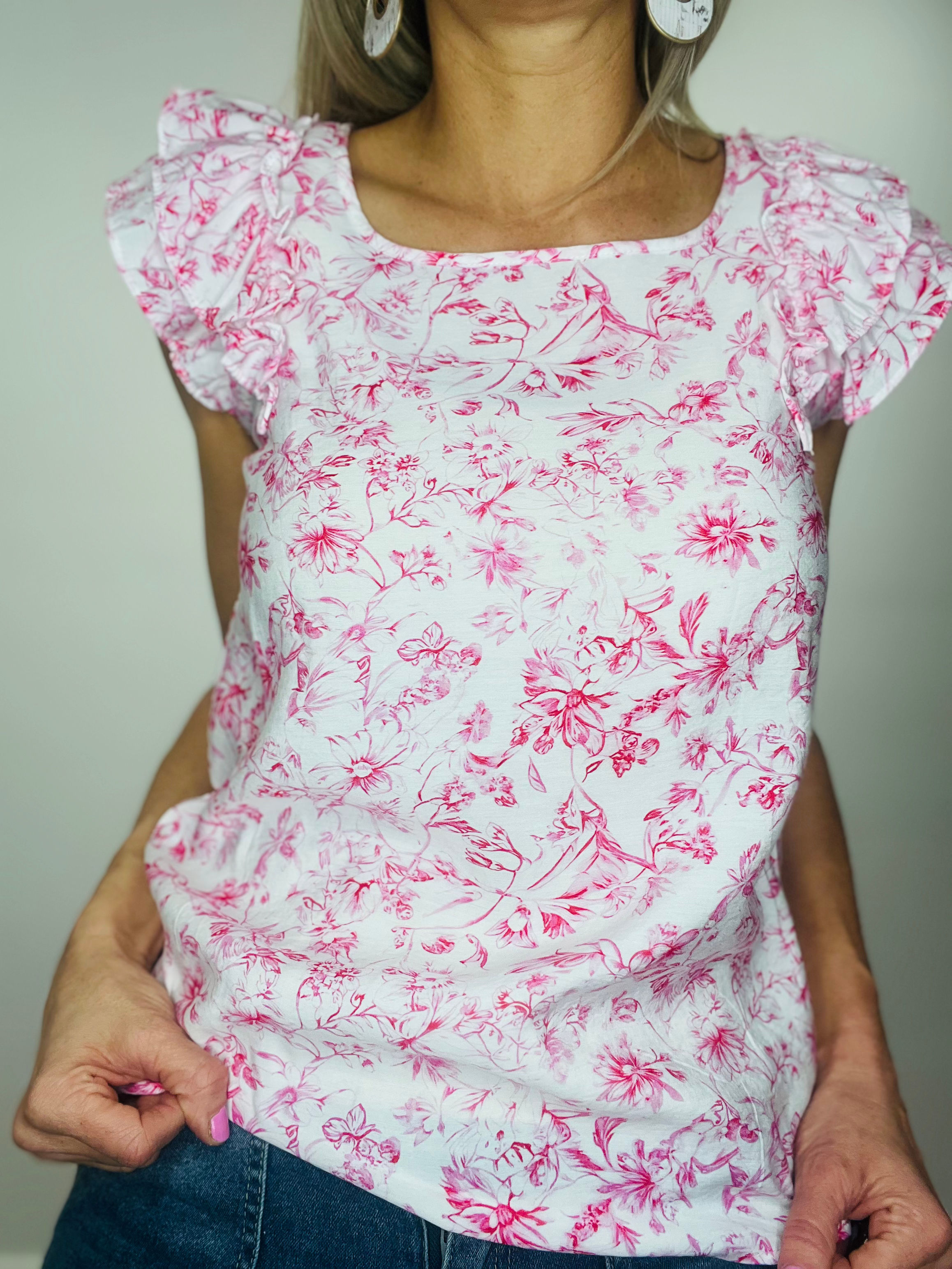 Flirty Floral Bow Top