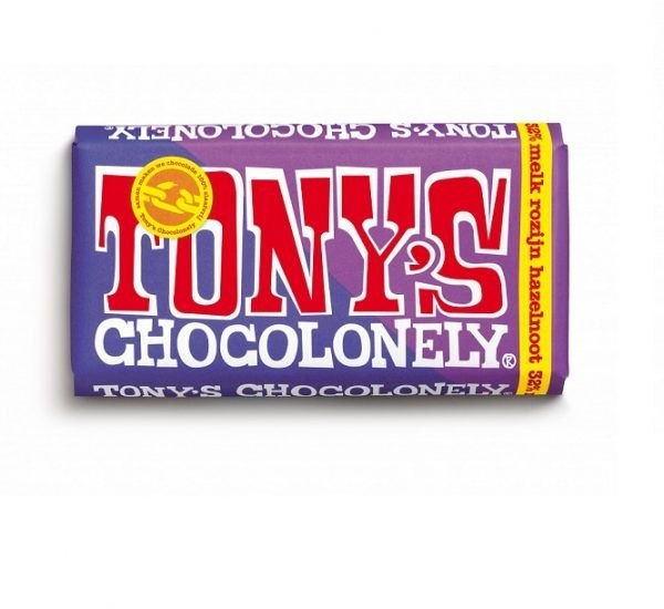 Tony’s Chocolonely – 32% Melk Rozijn Hazelnoot – 180g