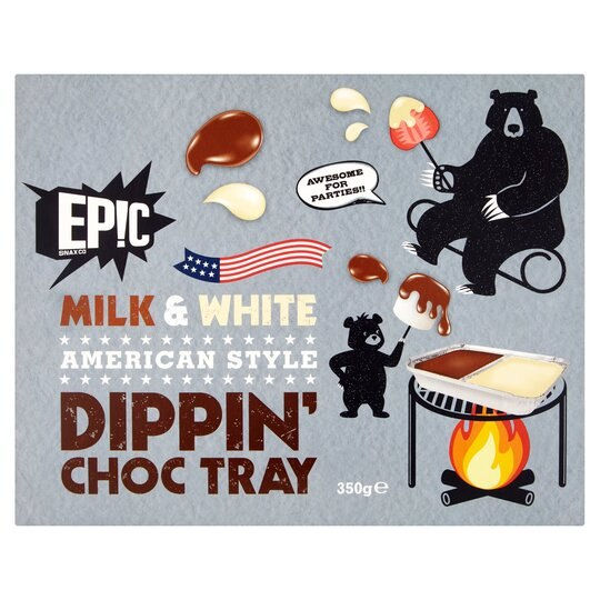 Epic Snax Co – Milk & White Dippin’ Choc Tray – 350g
