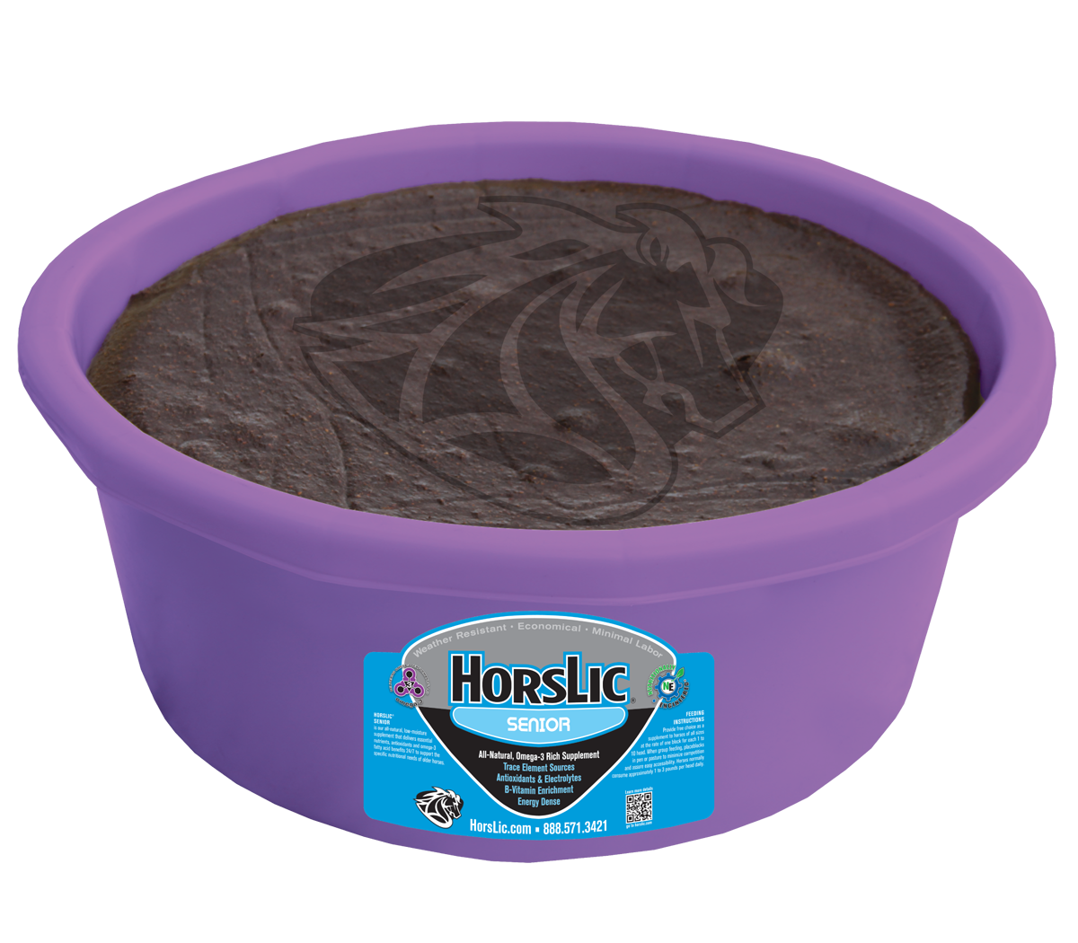 HorsLic Senior 60# Tub Purple.
