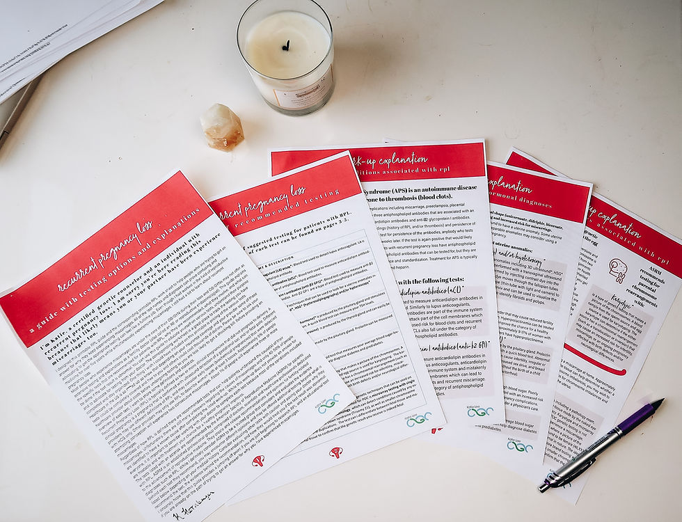 Thumbnail: Recurrent Miscarriage Work-Up Booklet & Tracker Printable