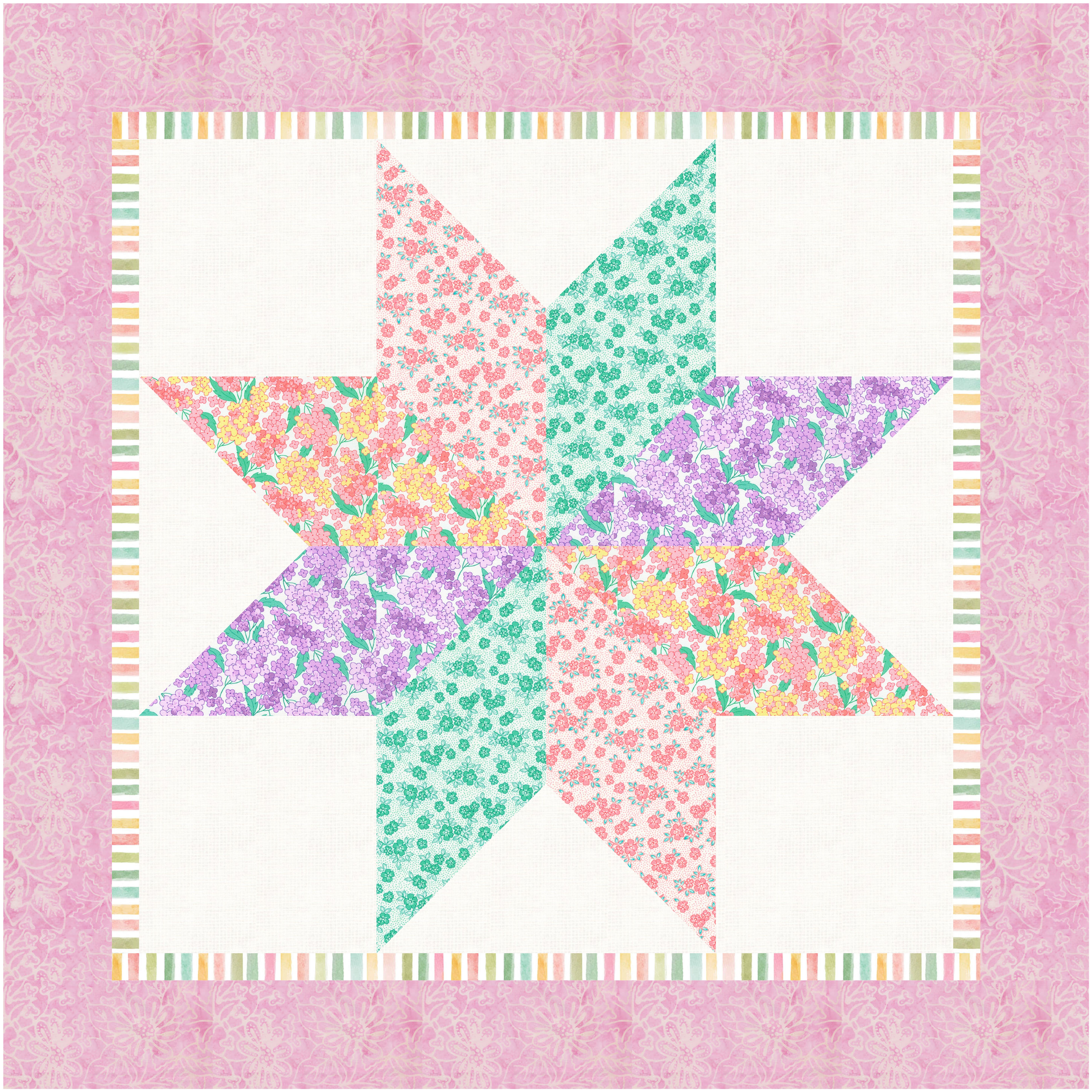 LeMoyne Shabby Chic Star 38" square pdf pattern