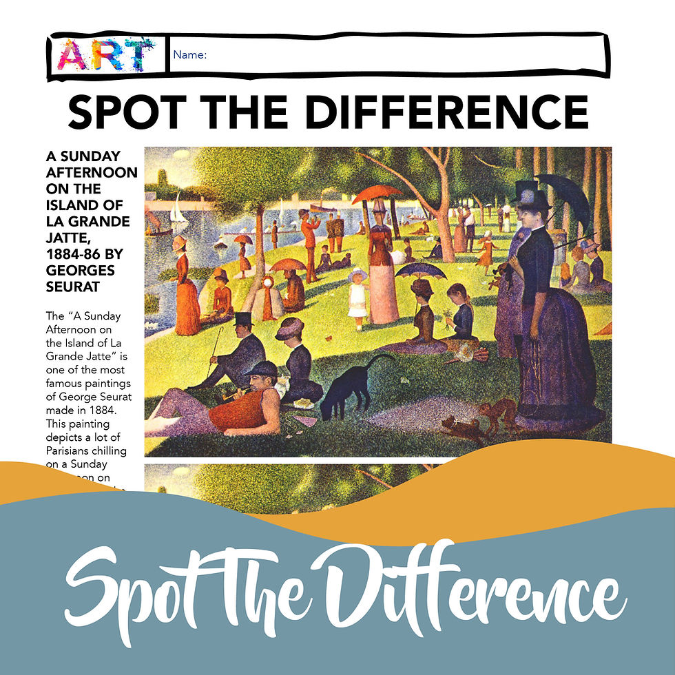 Thumbnail: Art History Georges Seurat Spot the Difference Game Early Finisher Warm Up