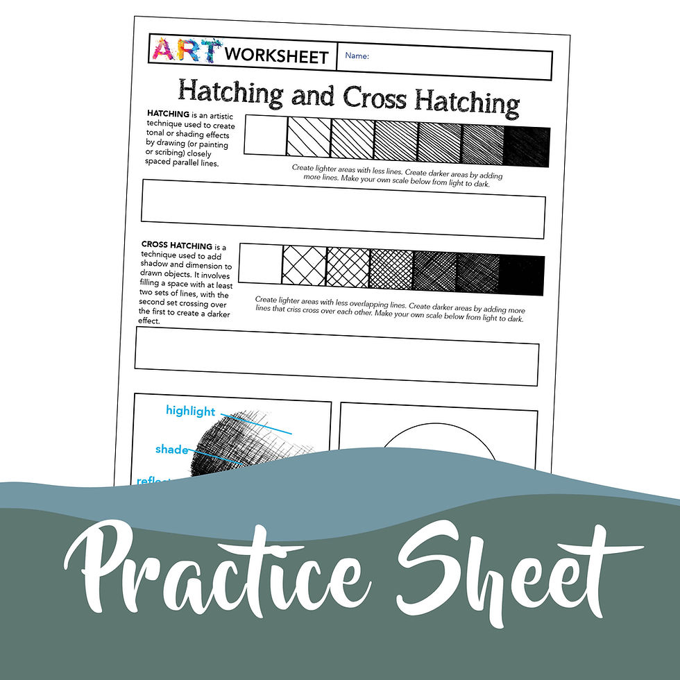 Thumbnail: Art History & Drawing Hatch Cross Hatching Worksheet Lesson Skills Mark Making